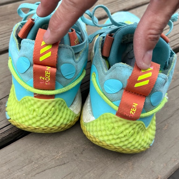 Adidas Harden Vol. 6 J “Pulse Aqua Solar Yellow” Kids Boost | Boys Size 3.5 - Picture 7 of 16